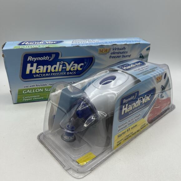 Reynolds Handi-Vac Vacuum 9 Gallon Size Freezer Bags NEW Discontinued - Picture 2 of 4